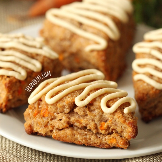 Carrot Cake Scones With Cream Cheese Frosting (100% Whole Grain, Dairy ...