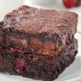 Cherry Brownies (gluten-free option) - Texanerin Baking