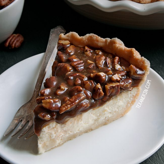 Caramel Pecan Cheesecake Pie (gluten-free, whole grain, all-purpose ...