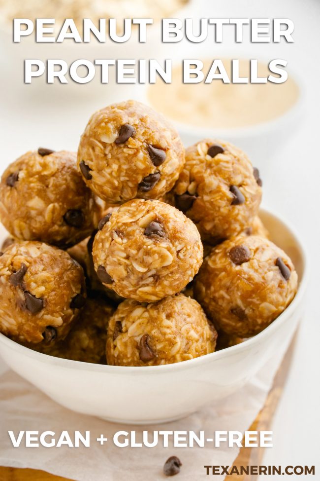 Peanut Butter Protein Balls (glutenfree, vegan options) Texanerin Baking