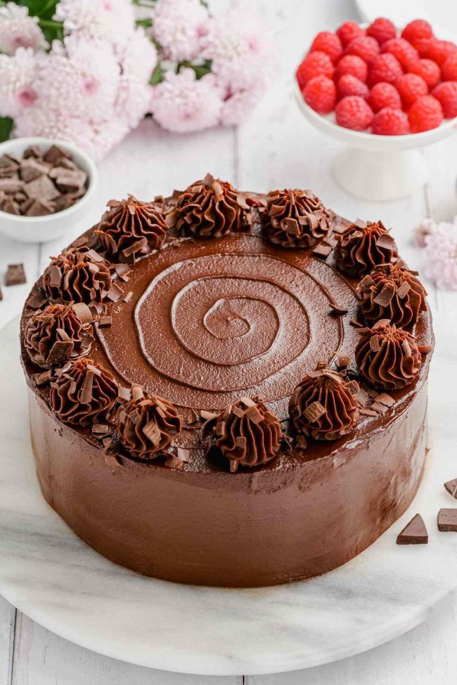 Chocolate Peanut Butter Cake Recipe - Sugar & Sparrow