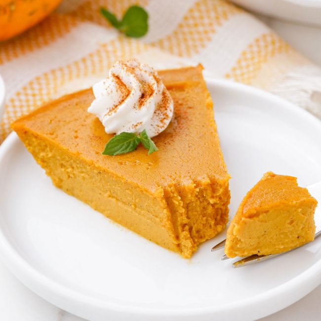 Crustless Pumpkin Pie - Super Creamy With Keto Option