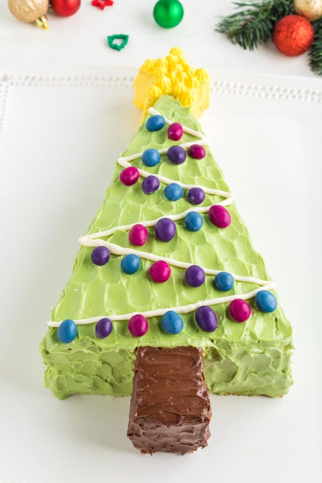 Chocolate Peppermint Christmas Tree Cake Recipe - Something Swanky