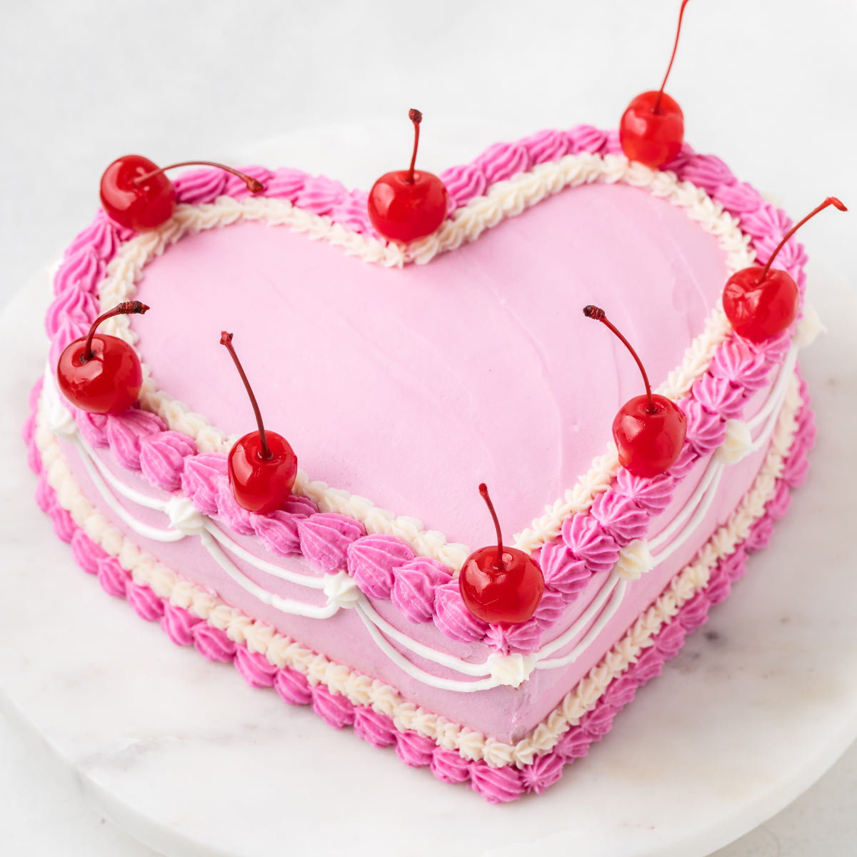 Strawberry Cheesecake Heart Surprise Cake for Valentine's Day