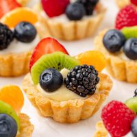 close-up of fruit tartlet